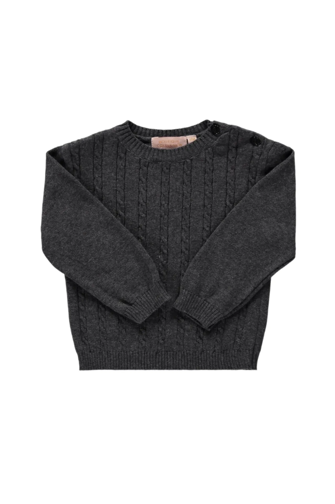 1260-Pullover Heathered Charcoal Toddler & Youth Sweater
