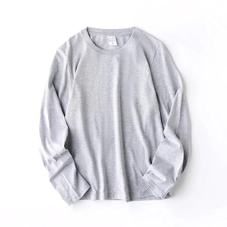 2024 Long Sleeve Men's T Shirt-Solid Color Cotton Tops