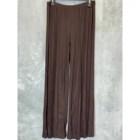 24/7 COMFORT APPAREL Women's Plus Size Brown Comfortable Loose-Fit Pull-On Palazzo Pants SZ 1X