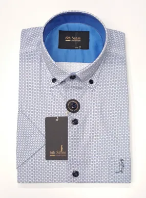 6th Sense Short Sleeve Casual Shirt - Grey