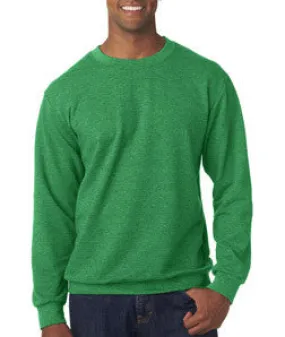 72000 Anvil Adult Crew Neck French Terry Fleece Heather Green