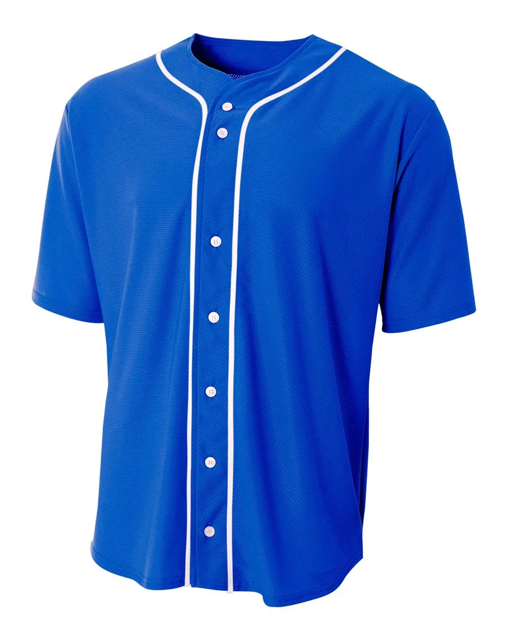 A4 Short Sleeve Full Button Baseball Top