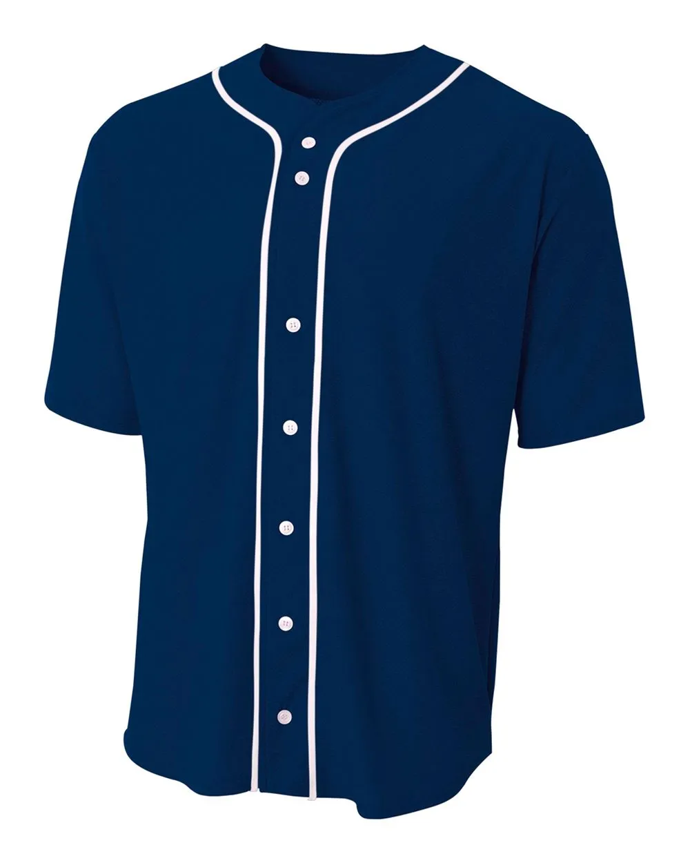 A4 Short Sleeve Full Button Baseball Top