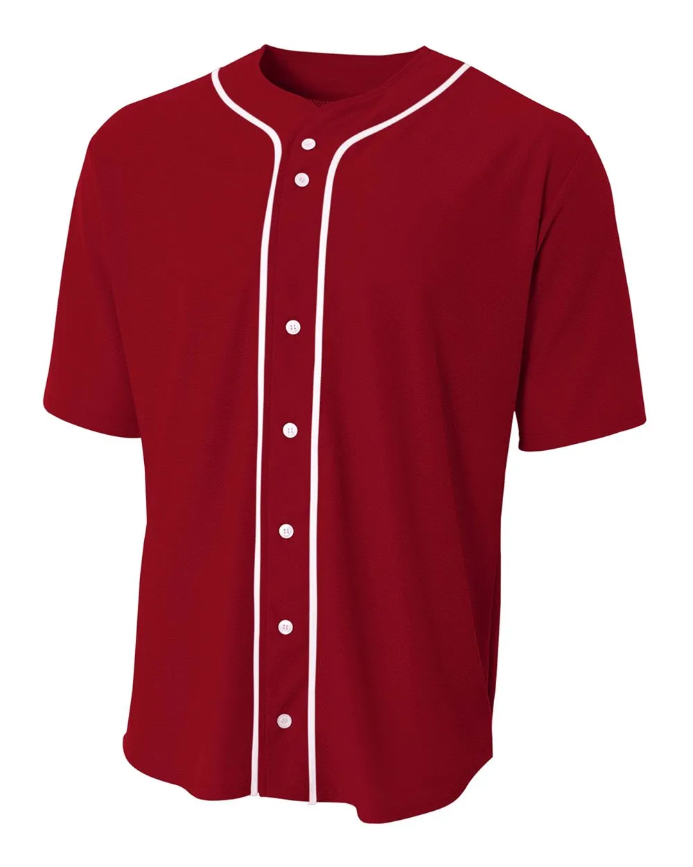 A4 Short Sleeve Full Button Baseball Top