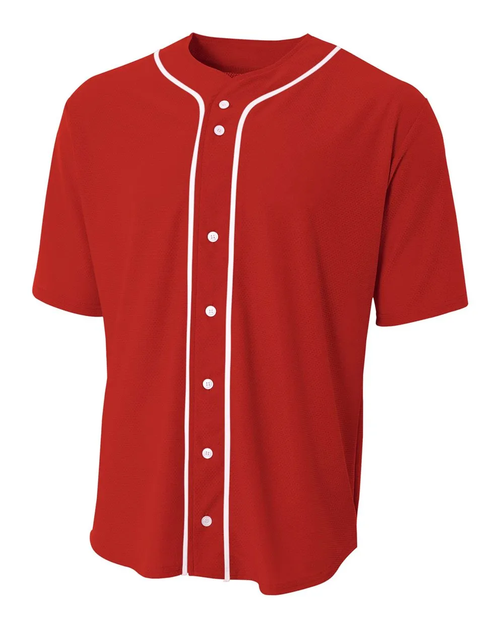 A4 Short Sleeve Full Button Baseball Top