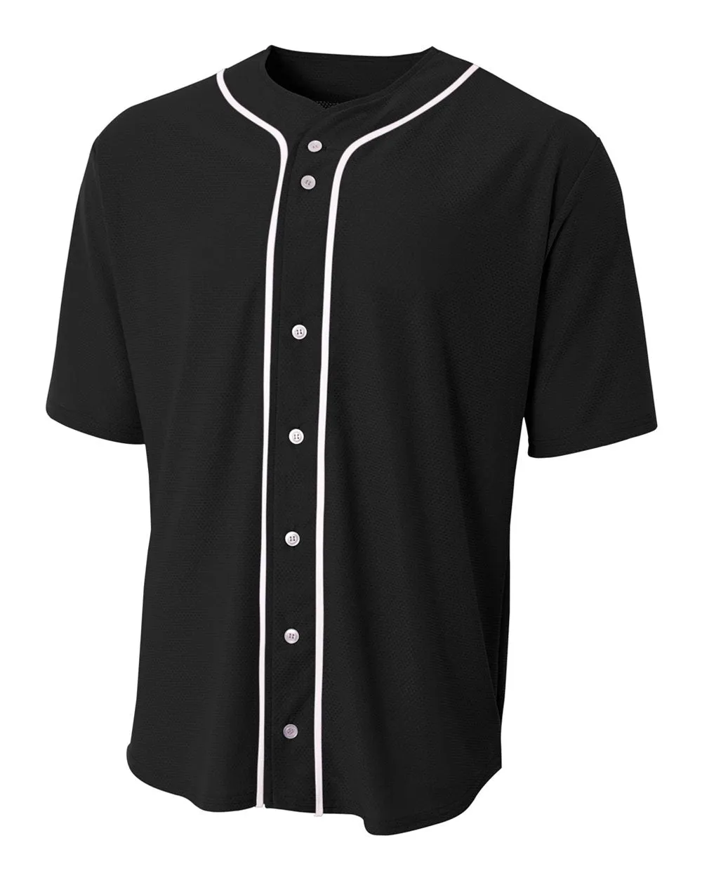 A4 Short Sleeve Full Button Baseball Top