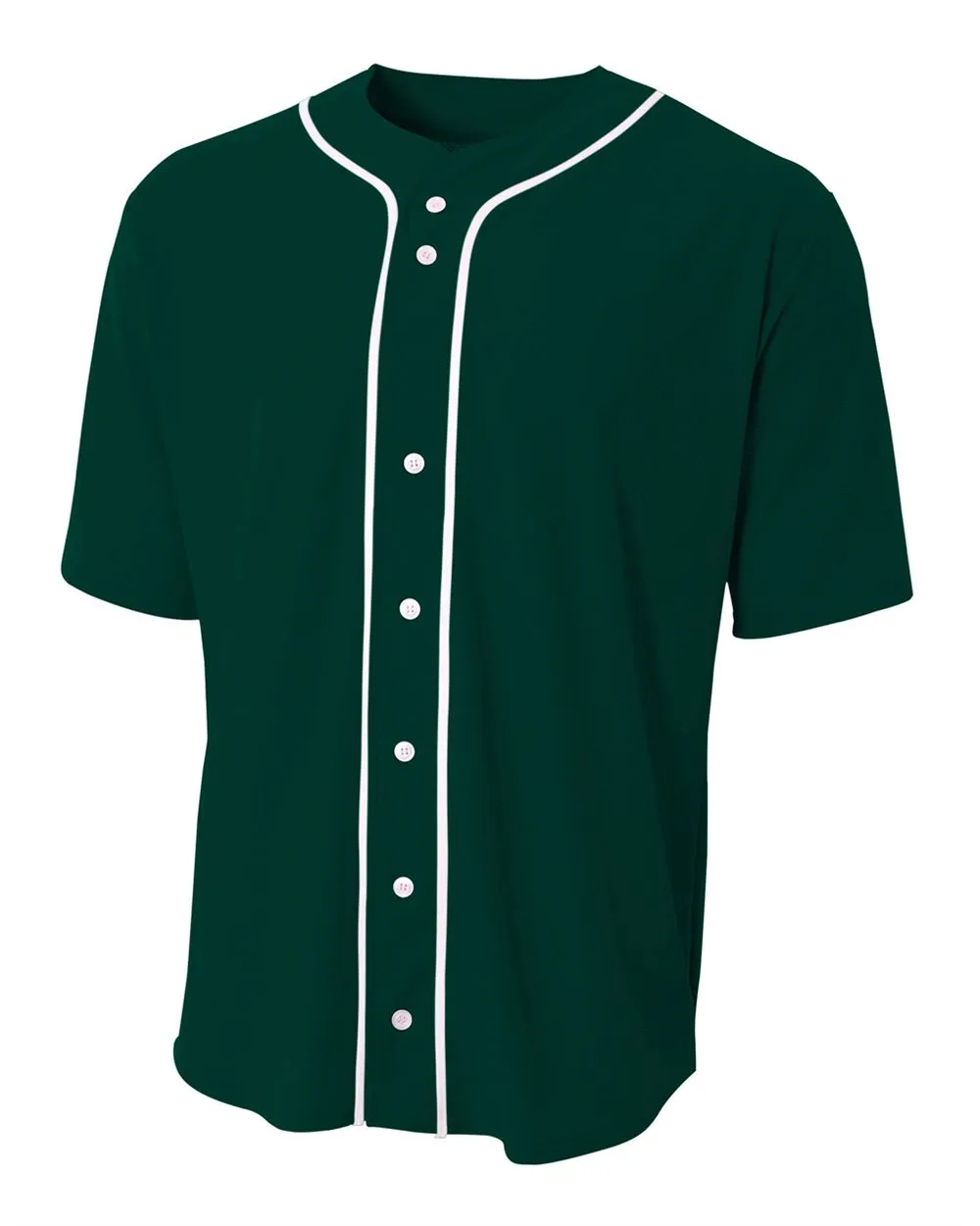 A4 Short Sleeve Full Button Baseball Top
