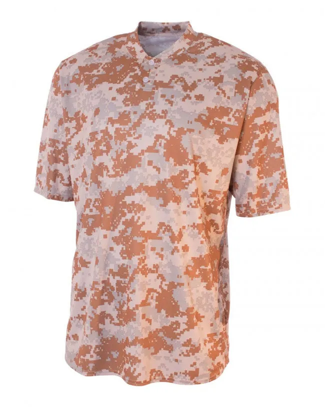 A4 Two-Button Camo Softball Jersey