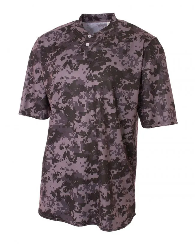 A4 Two-Button Camo Softball Jersey