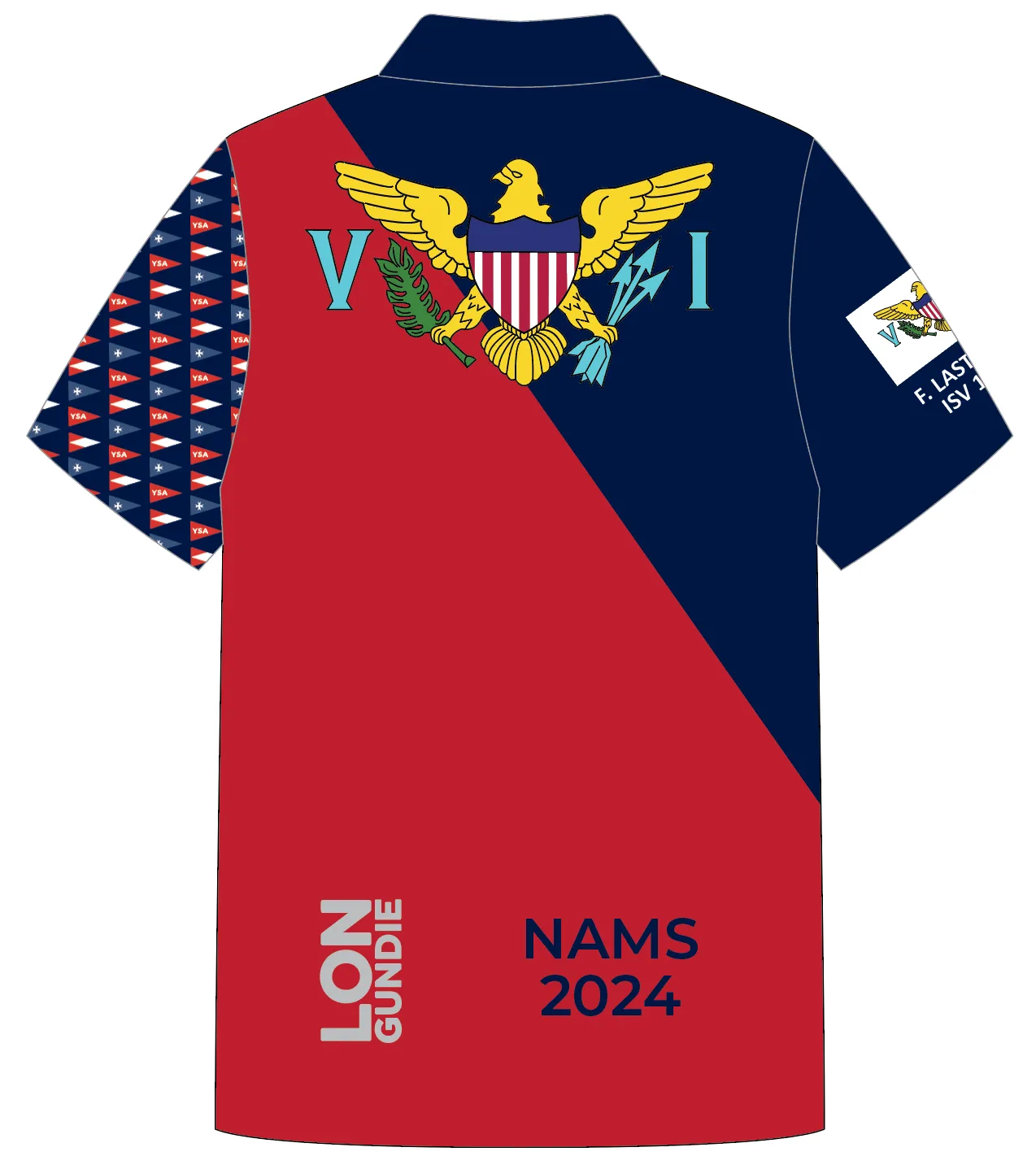 ADULT POLO SHIRT TOP SHORT SLEEVE RED | US VIRGIN ISLAND|S | PSNLZ'D