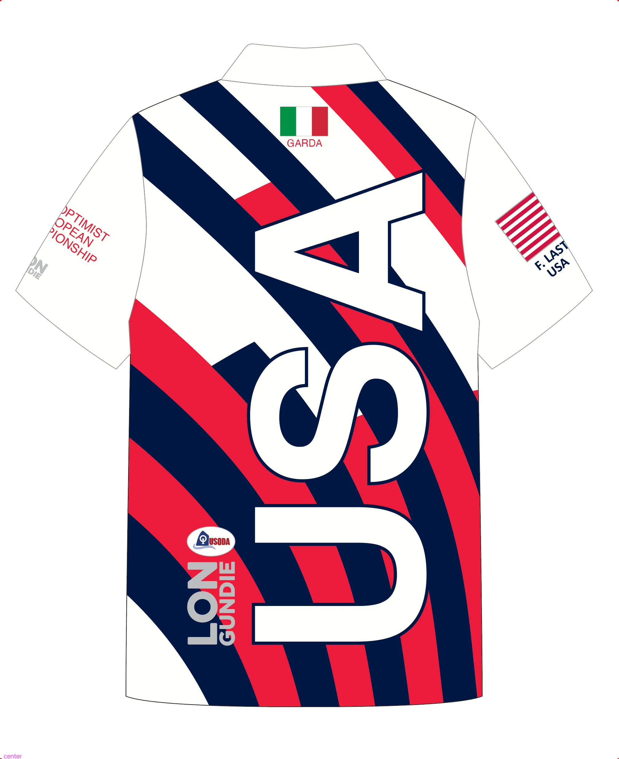 ADULT POLO SHIRT TOP SHORT SLEEVE WHITE | USODA EUROPEAN CHAMPIONSHIP | PSNLZ'D