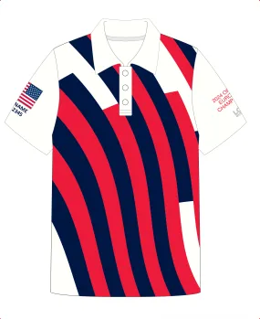 ADULT POLO SHIRT TOP SHORT SLEEVE WHITE | USODA EUROPEAN CHAMPIONSHIP | PSNLZ'D