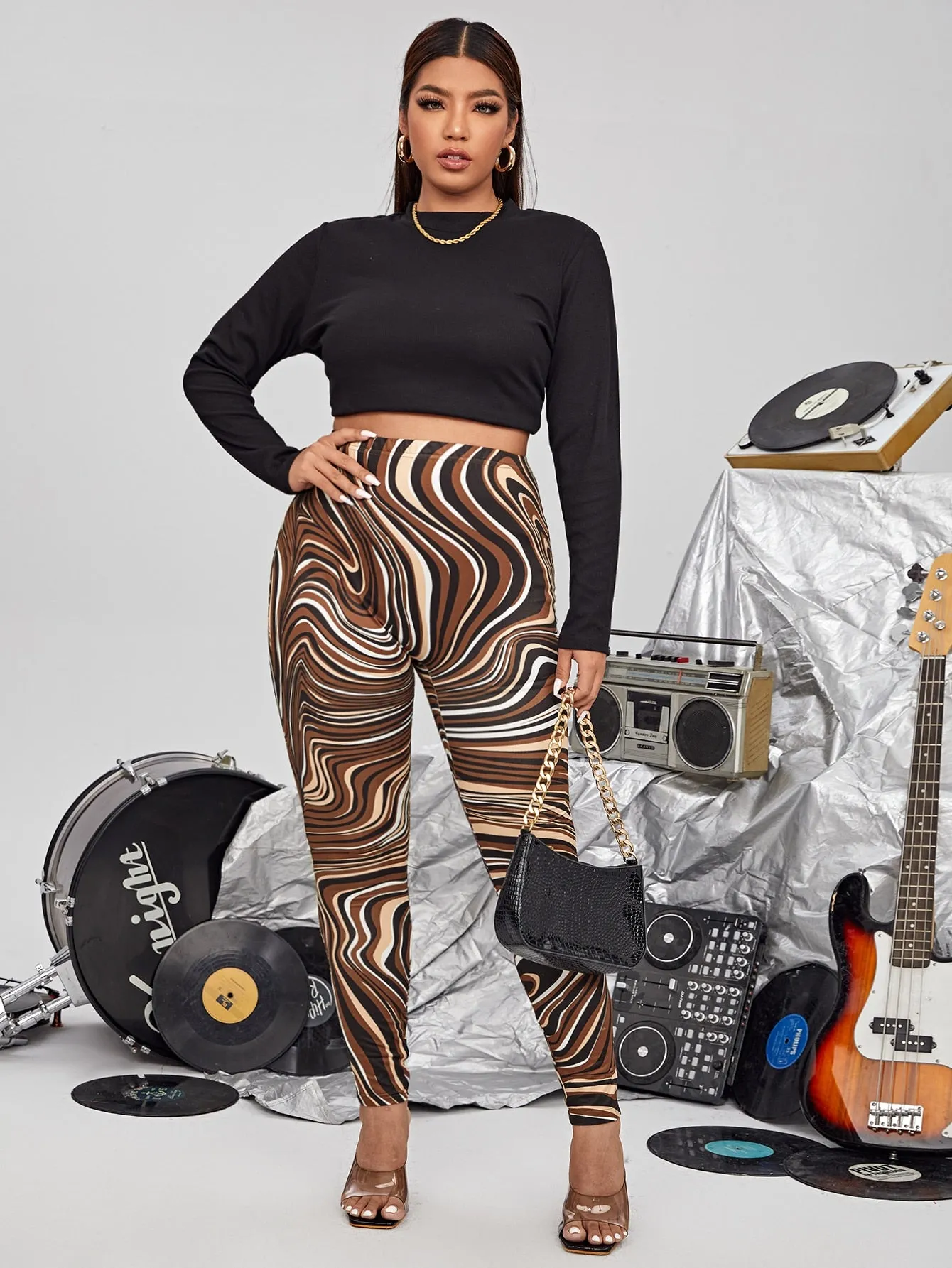 All Over Print Long Plus Size Leggings