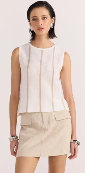 Allegra Knit Top White/Beige