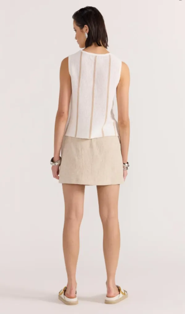 Allegra Knit Top White/Beige