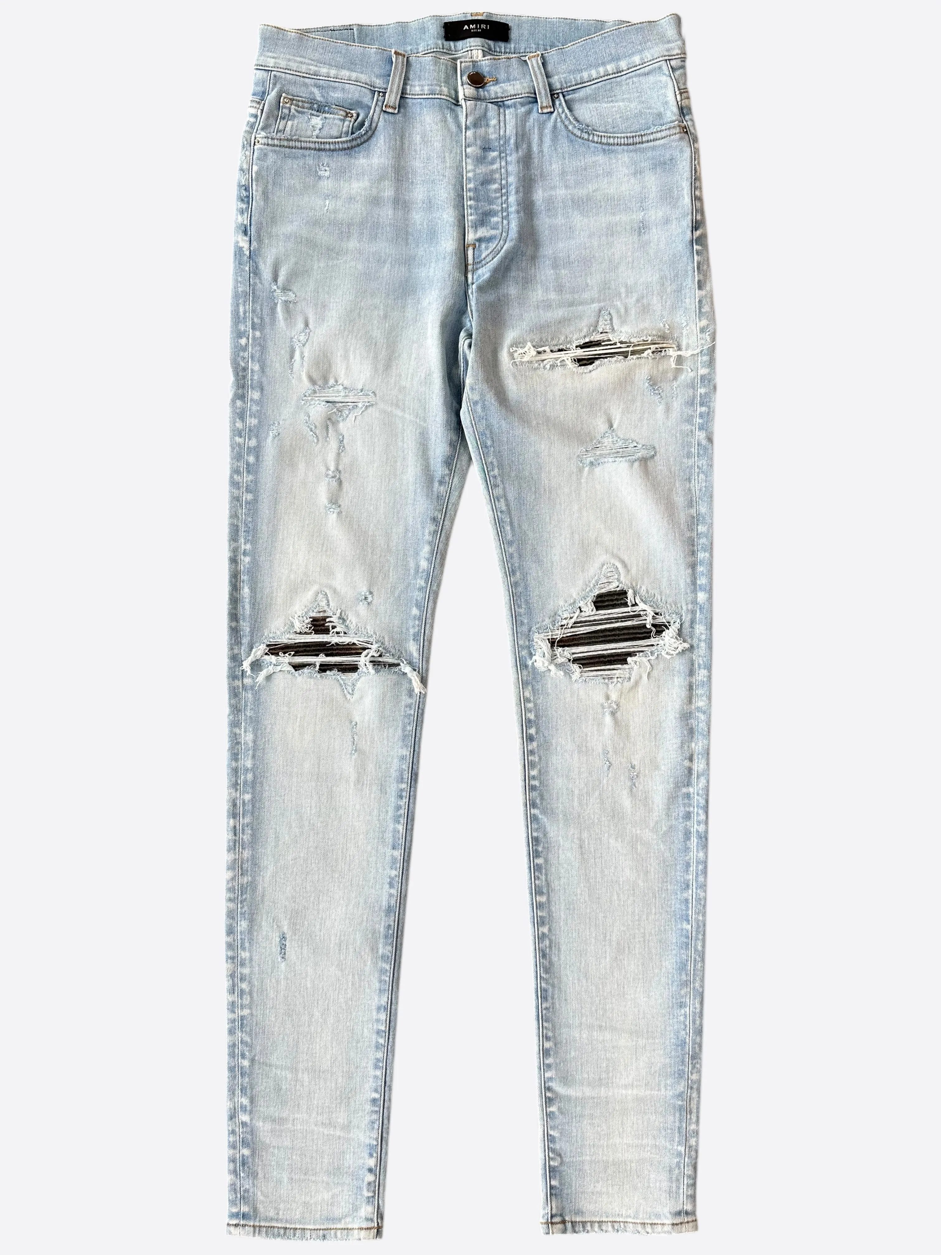 Amiri Light Indigo Camouflage Patch MX1 Jeans
