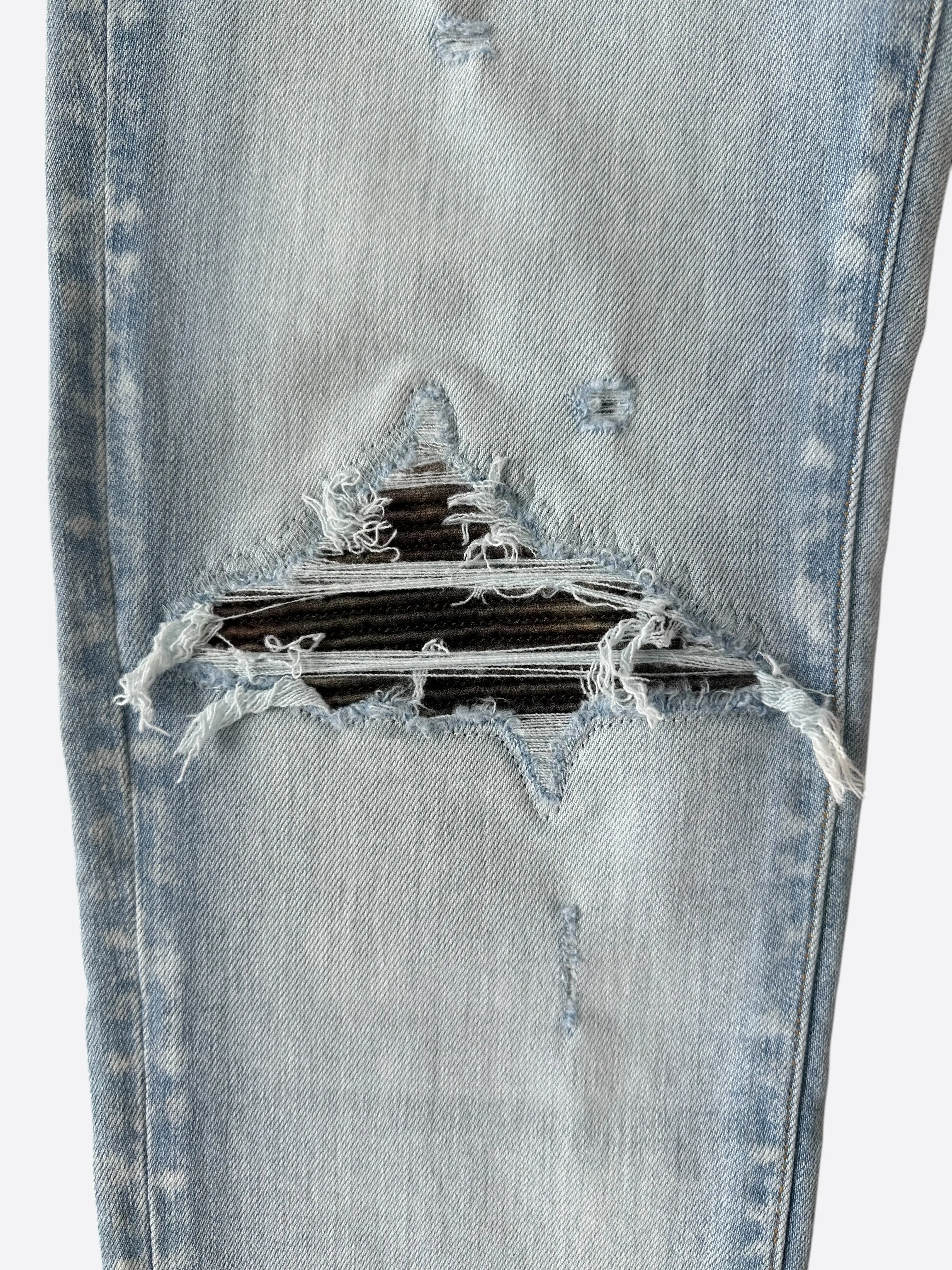 Amiri Light Indigo Camouflage Patch MX1 Jeans