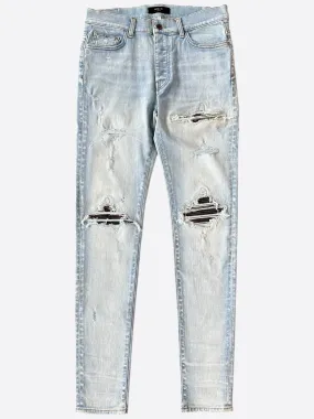Amiri Light Indigo Camouflage Patch MX1 Jeans