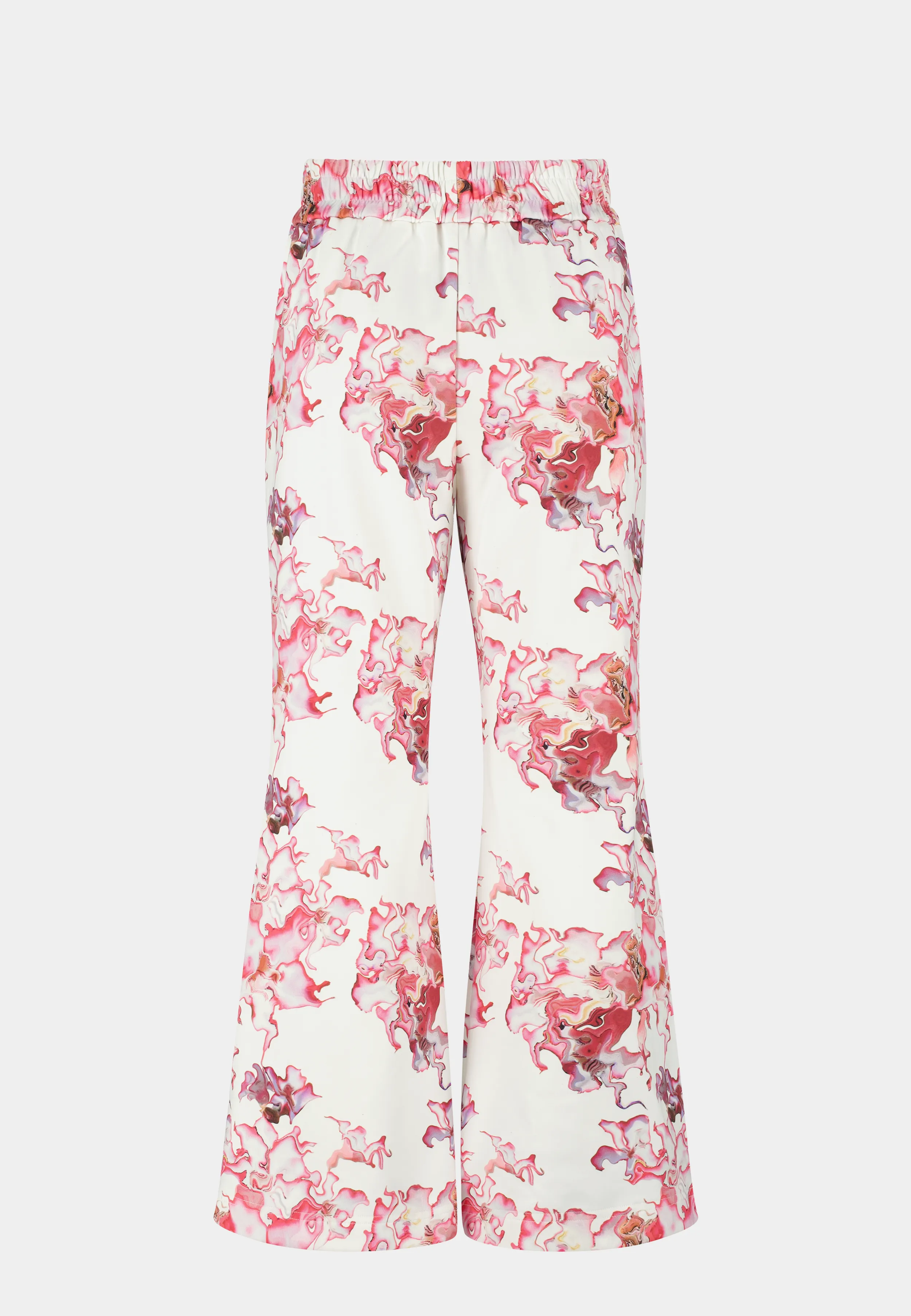 Ashluxe Female Flared Pants Pink Flower Aop