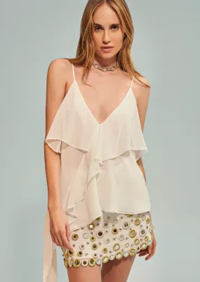 Asymmetrical Ruffles Blouse