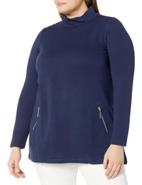 AVENUE Women's Plus Size Tunic Emeline Texture, Navy