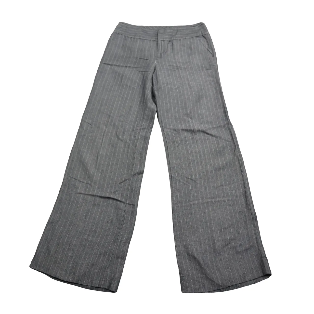 Banana Republic Womens Chino Dress Pant Wide Leg Mid Rise Pockets Gray Size 4
