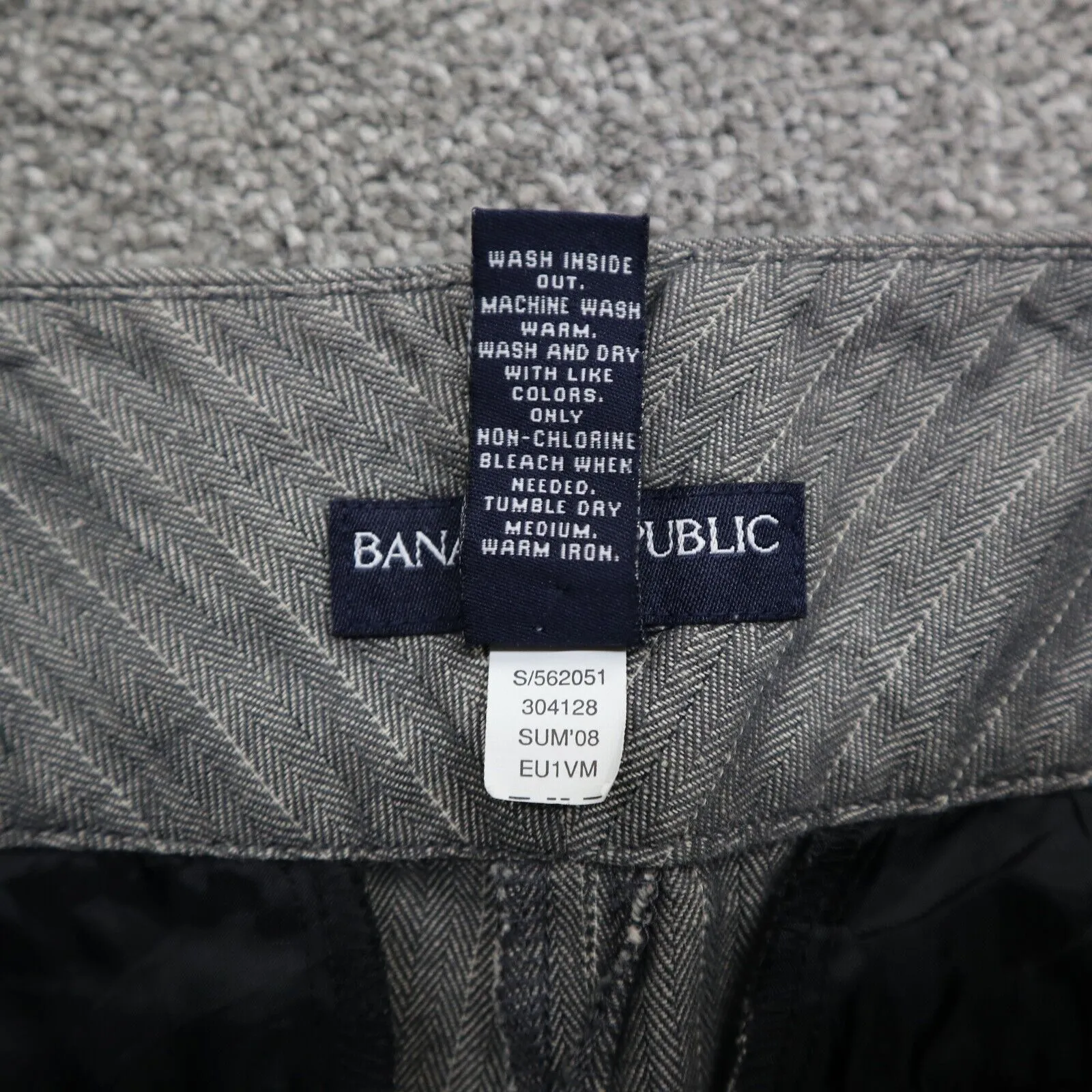 Banana Republic Womens Chino Dress Pant Wide Leg Mid Rise Pockets Gray Size 4