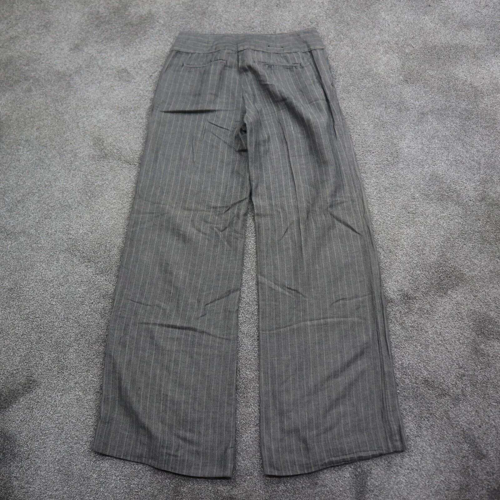 Banana Republic Womens Chino Dress Pant Wide Leg Mid Rise Pockets Gray Size 4