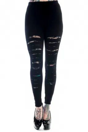 Banned Slashed Black Leggings
