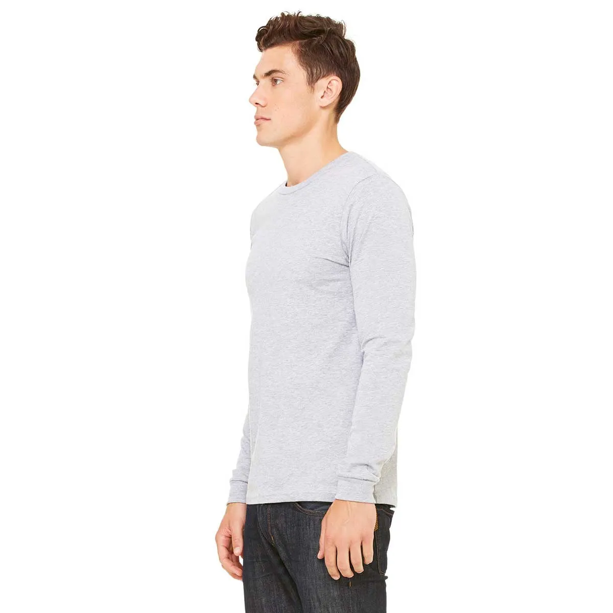 Bella   Canvas Men's Athletic Heather Jersey Long-Sleeve T-Shirt
