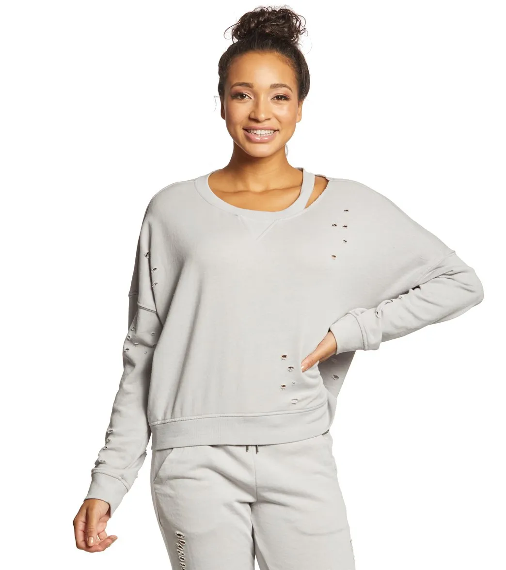 Betsey Johnson Performance Slit and Distressed Pullover