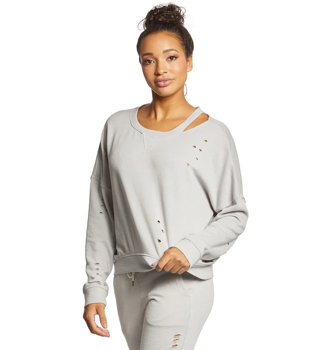Betsey Johnson Performance Slit and Distressed Pullover