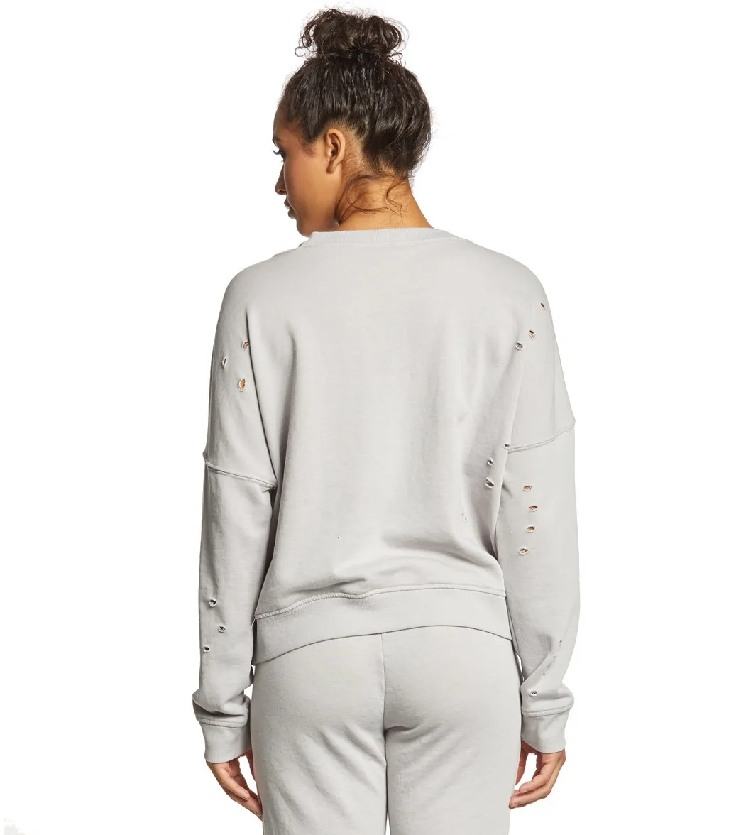 Betsey Johnson Performance Slit and Distressed Pullover