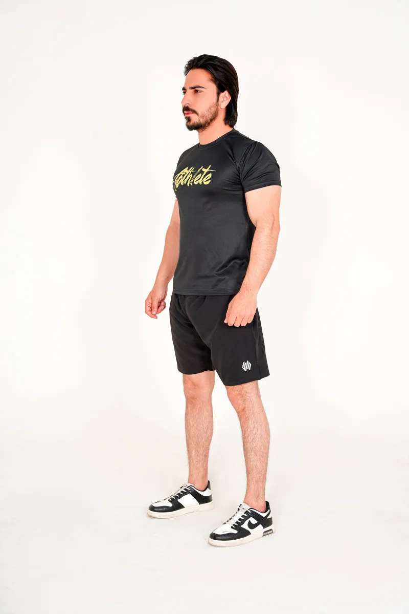 BLACK AND YELLOW ATHLETE TEE