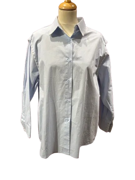 Blue Shirt With White Detailing