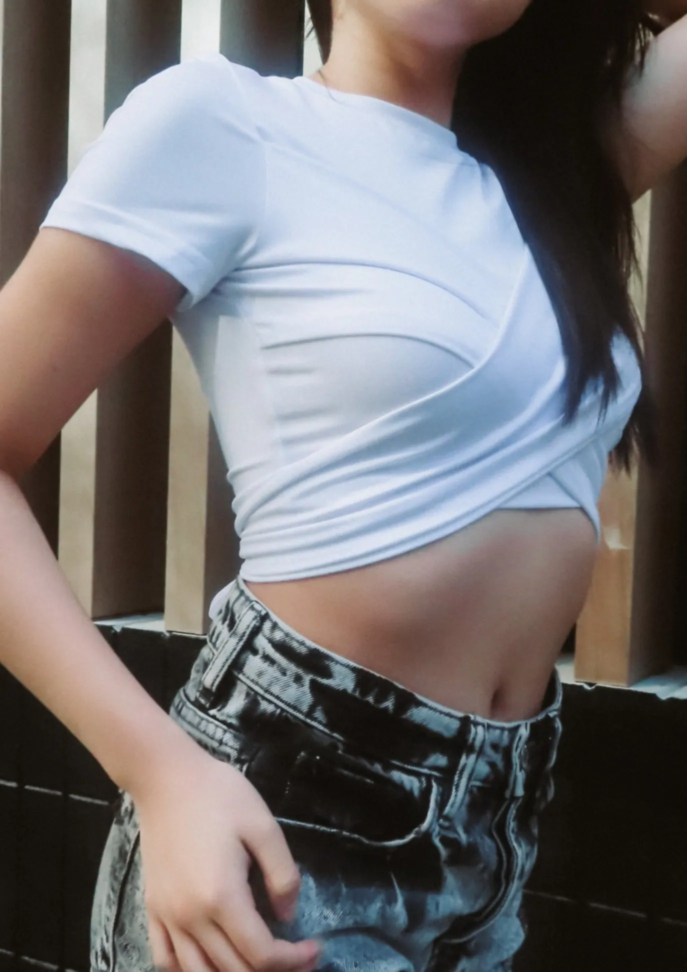 Bree White Lace Up Top