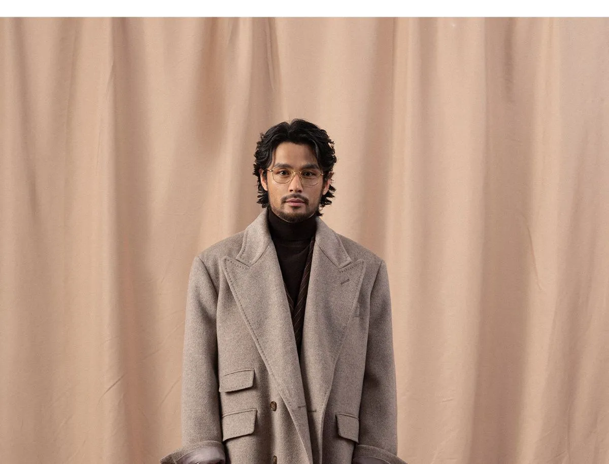 Camel Double-Breasted Overcoat