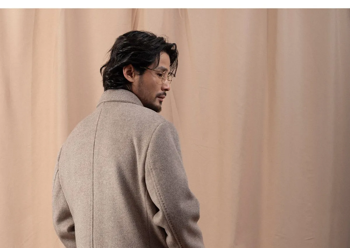 Camel Double-Breasted Overcoat