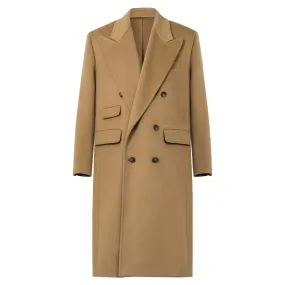 Camel Double-Breasted Overcoat