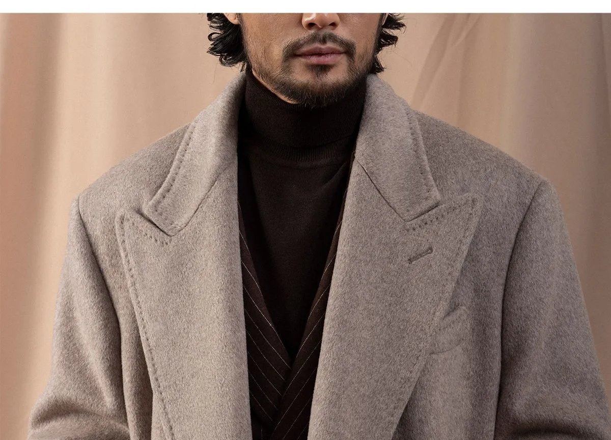 Camel Double-Breasted Overcoat
