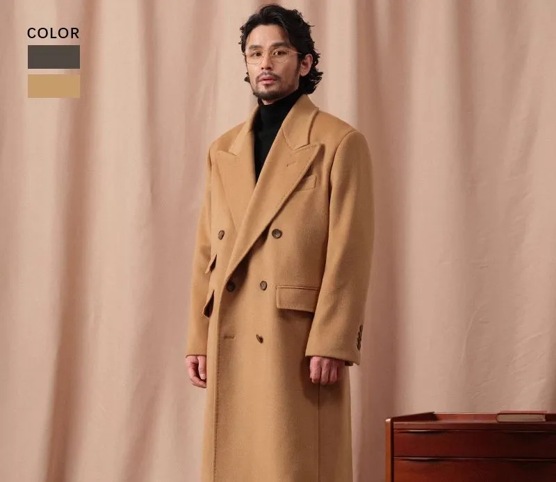 Camel Double-Breasted Overcoat