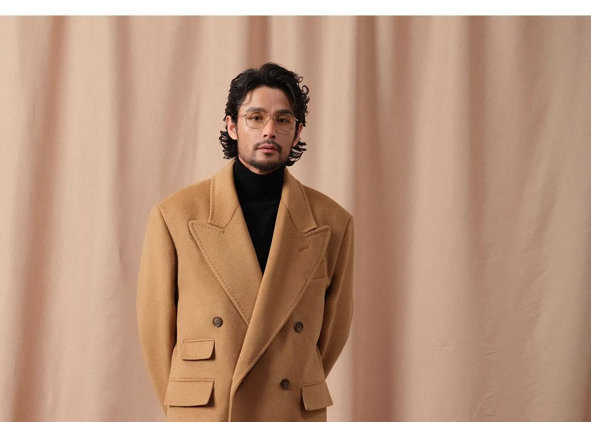 Camel Double-Breasted Overcoat