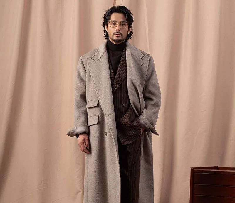 Camel Double-Breasted Overcoat
