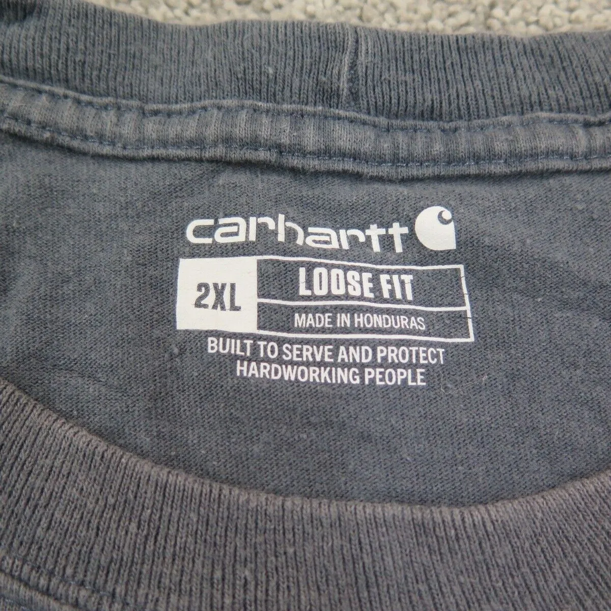 Carhartt Shirt Men 2XL Gray Crew Neck Loose Fit Lightweight Outdoor Short Sleeve