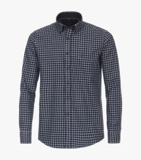 Casa Moda Long Sleeve Casual Checked Shirt 100 - Dark blue