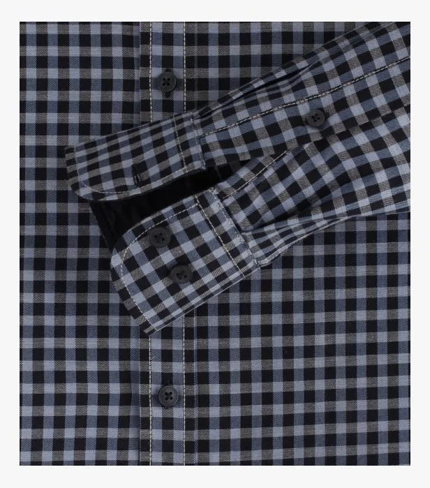 Casa Moda Long Sleeve Casual Checked Shirt 100 - Dark blue