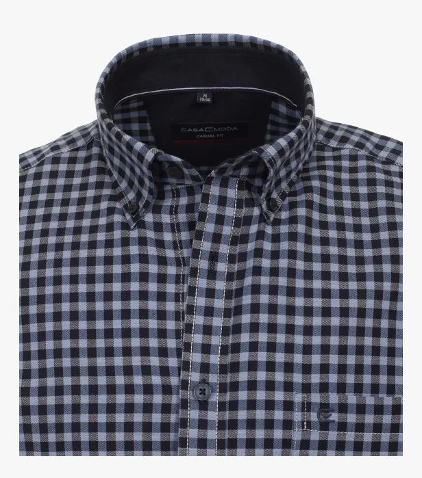 Casa Moda Long Sleeve Casual Checked Shirt 100 - Dark blue