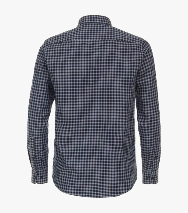 Casa Moda Long Sleeve Casual Checked Shirt 100 - Dark blue