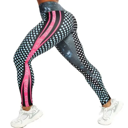 Casual Digital Print Leggings Sports Fitness Women Sexy Push Up