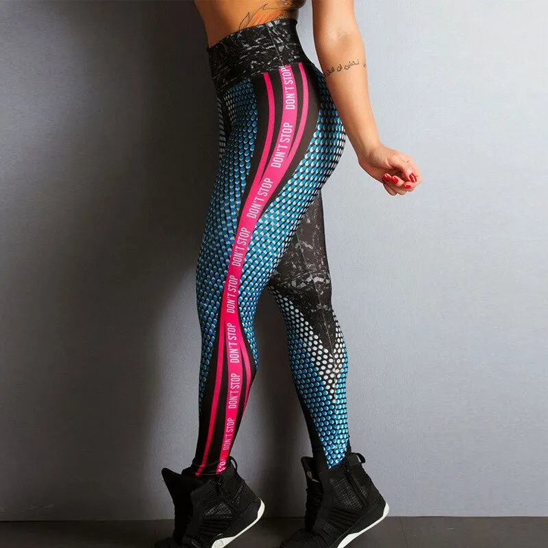 Casual Digital Print Leggings Sports Fitness Women Sexy Push Up